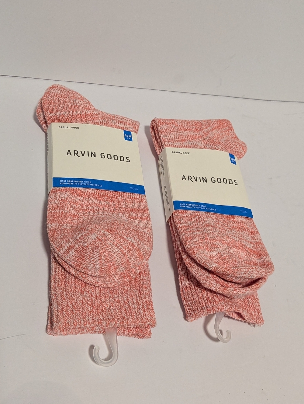 New' Arvin Goods Casual Sock Twisted Coral Unisex Size S/M (5-8)